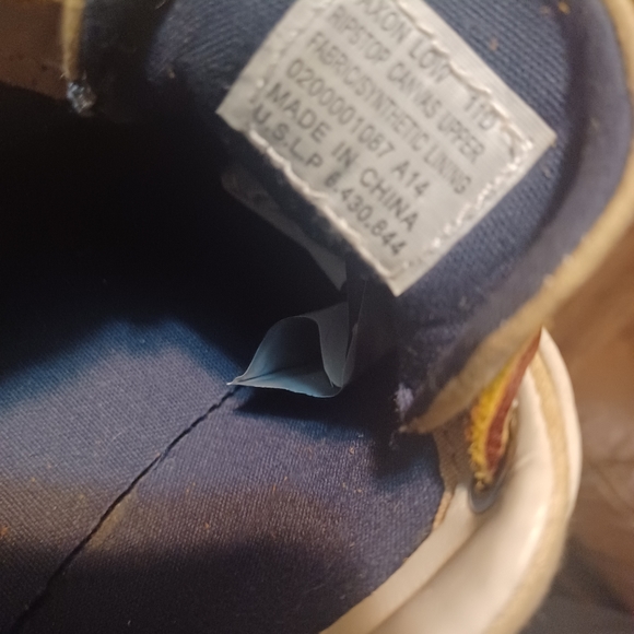 Ralph Lauren Faxon Low-Top Canvas Sneakers, size 11D, tan, navy - Picture 10 of 13